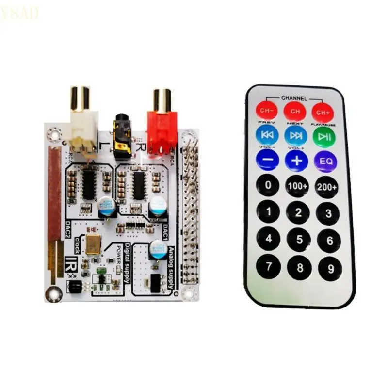 Y8AD DAC Плата 2CH DAC HIFI Double Decoding I2S Плата для RPI 4B/3B+/3B/2B/Zerow