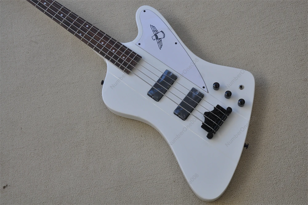 Factory Custom white color Thunder bird 4 strings bass Electric guitar real photos in stock 41