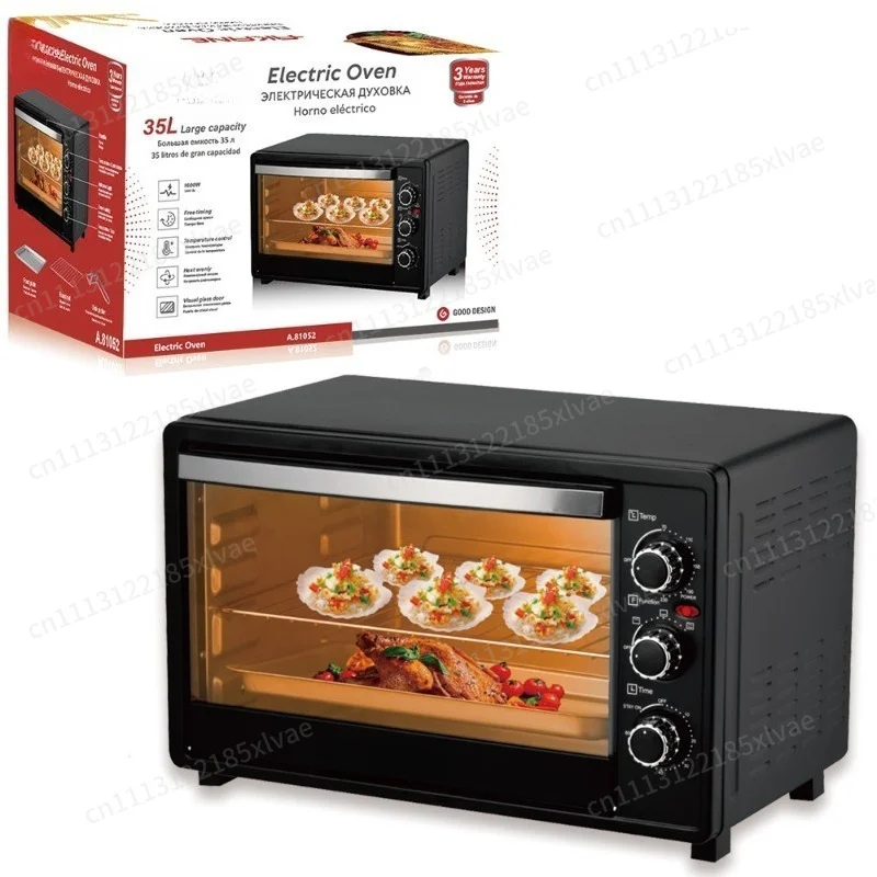 35L Large Capacity Electric Oven, Multifunctional Visible Household Baking Machine for Cake & Breakfast