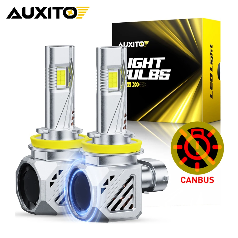 AUXITO H11 LED Headlights with Fan Canbus White 80W High Power H8 H9 LED Headamp Bulb For Toyota Ford Ranger Kia VW 25000LM 12V