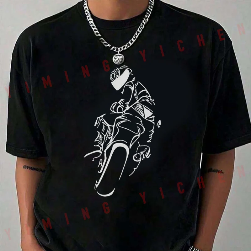 

Motorcycle Rider Graphic T-Shirt Moto Riders Summer Men's Fashion Casual O-Neck Tops Tee 2026