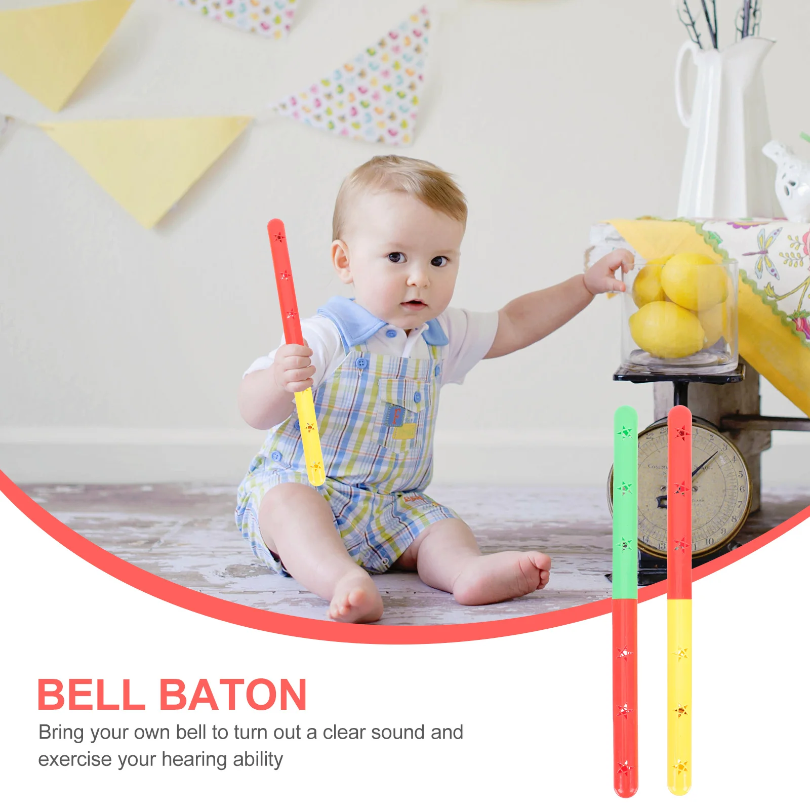 

2Pcs Dual-Color Relay Sticks Premium ABS Iron Material Training Sticks for Outdoor Sports Race Competition Gymnastics Children