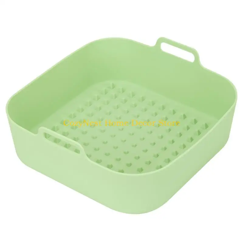 92MF Silicone Baskets Square Non-Stick Food Grade Reusable Air Fryer Liner Kitchen Air Fryer Accessories 3 Colors for Cooking