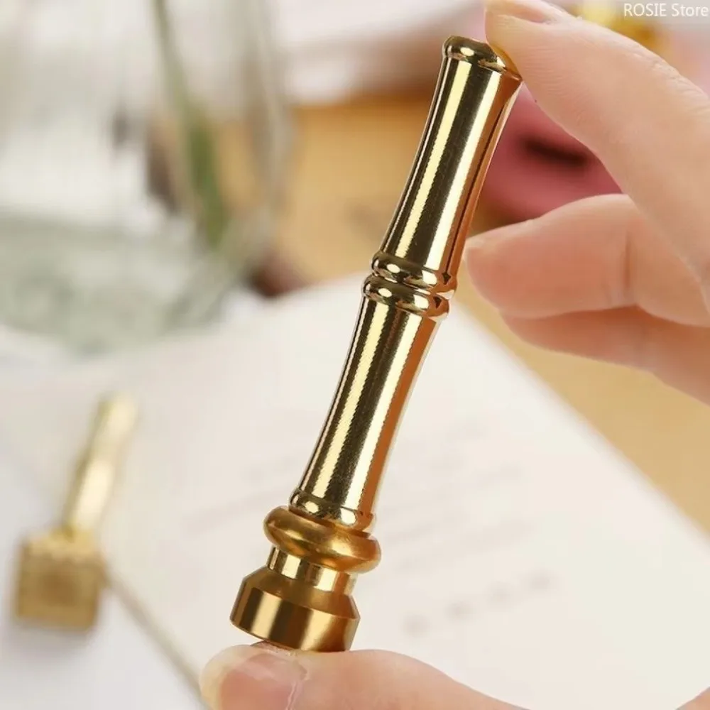 Bamboo Shape Wax Seal Stamp Universal Detachable Head Brass Stamp Handle Brass Material DIY Assembly DIY Seal Head For Crafters