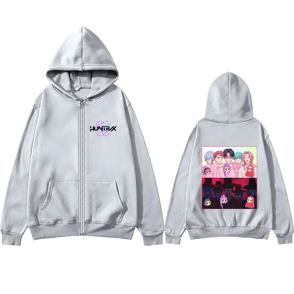 Famous Movie KPop Demon Hunters Saja Boys Graphic Zipper Hoodie Men Women Fashion Casual Cotton Zip Up Jacket Male Vintage Coat