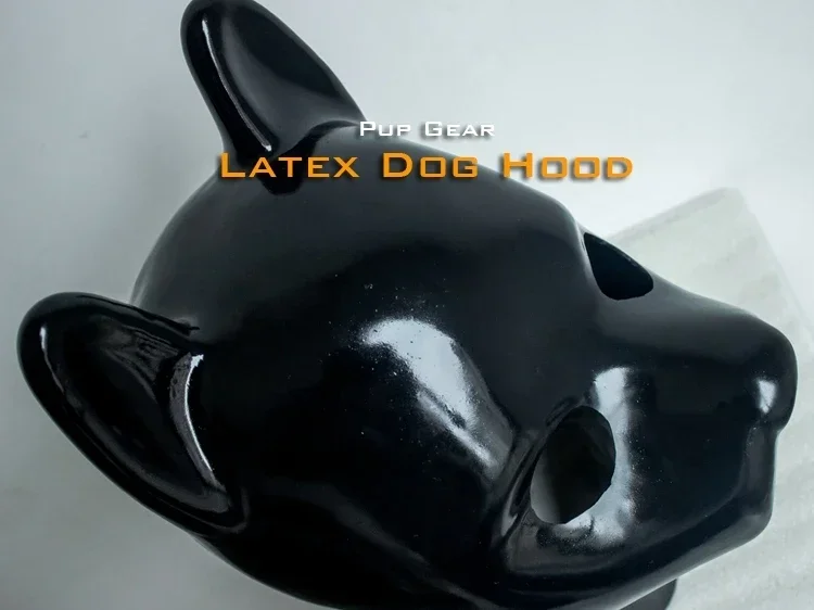 (FErubber 06) 100% Natural Rubber Latex One Piece Head Dog Cover SM Fetish Headhood Crossdressing Catsuit Full Body Zentai Suit