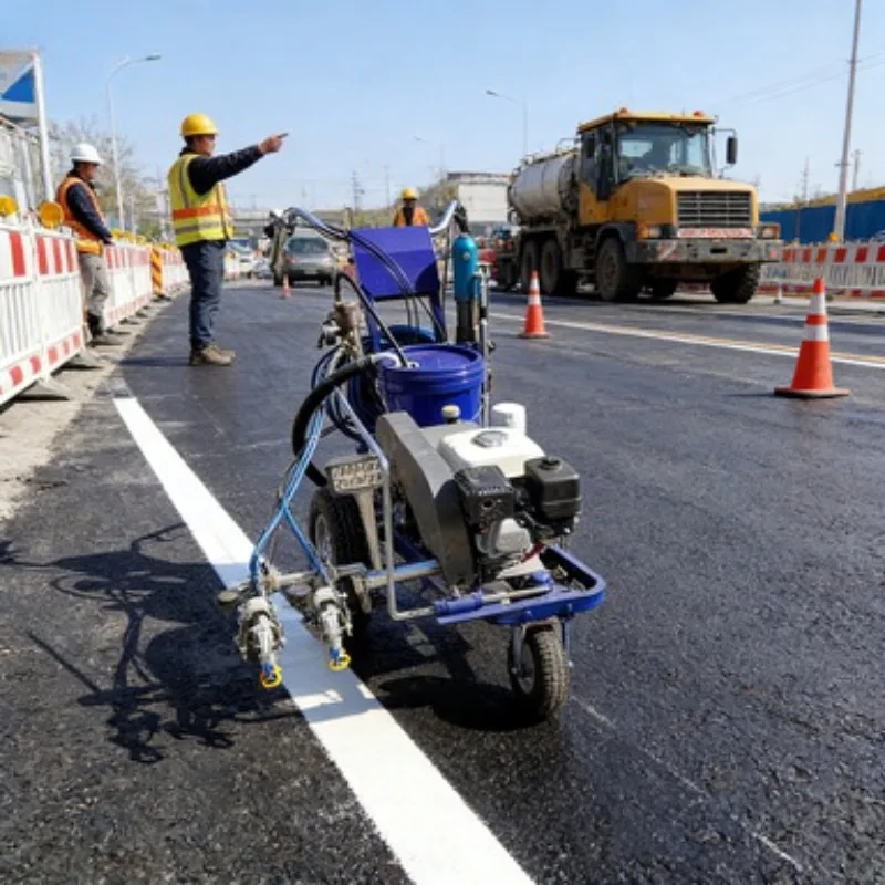Cold Spray Road Marking Machine Hand Push Type for Pedestrian Crosswalk
