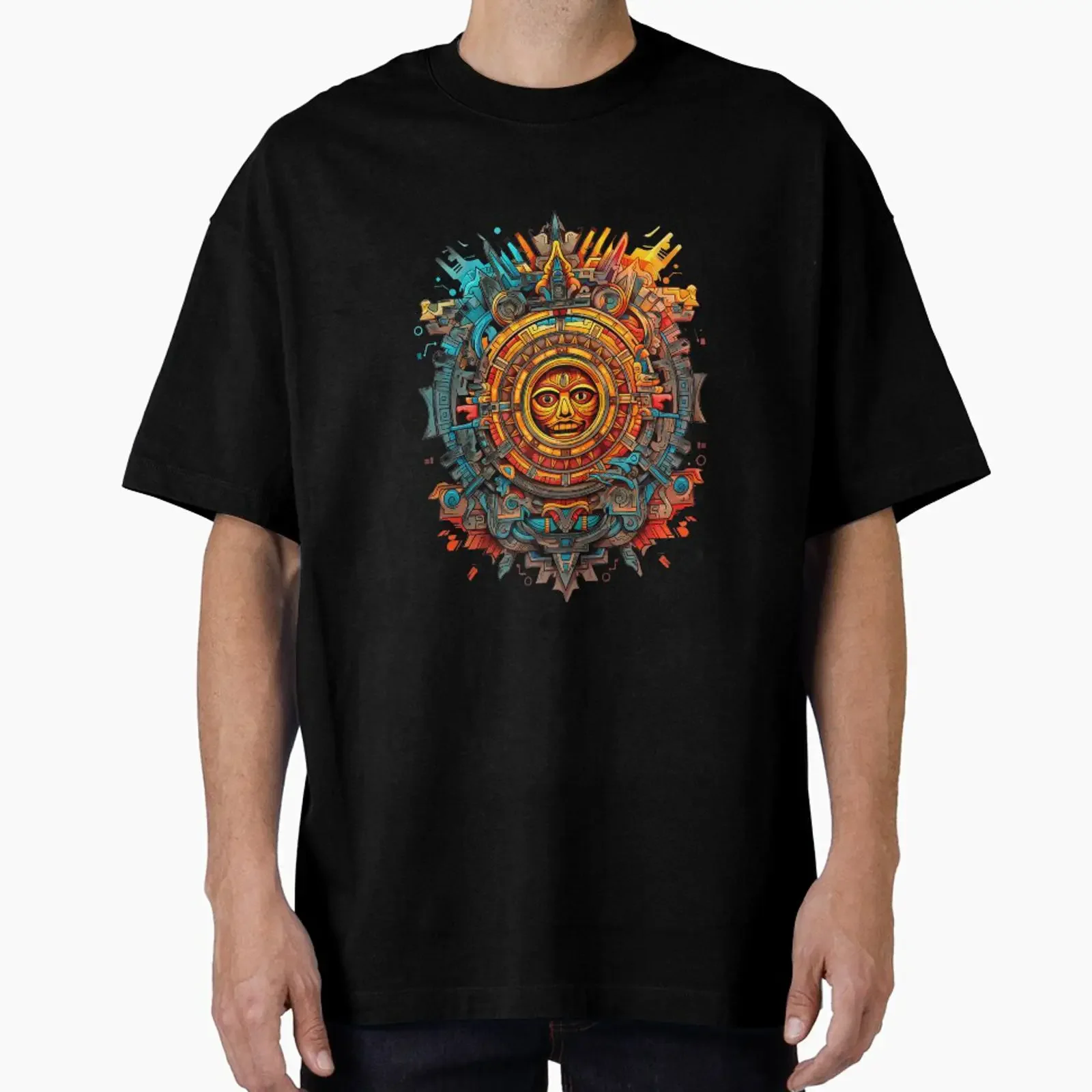 Aztec Designs designed and sold by Lucy Goosy Art vintage Washed Soft Stretched Unisex Stylish Top For Everyday Wear