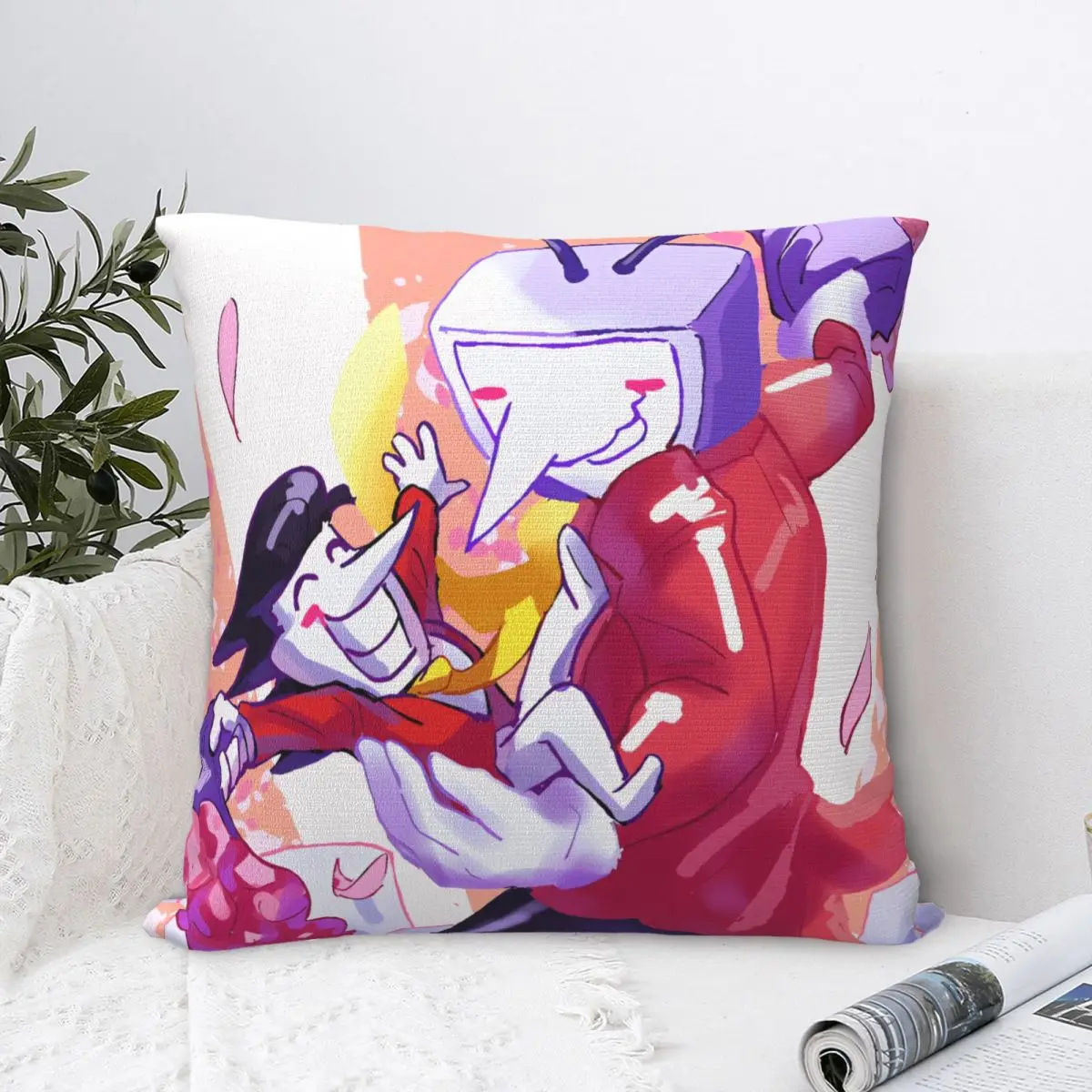 Pillow Case Tenna Deltarune Game Its TV Time Meme Soft Pillow Cover Fun Cushion Cover Pattern Pillowcases For Living Room Chair