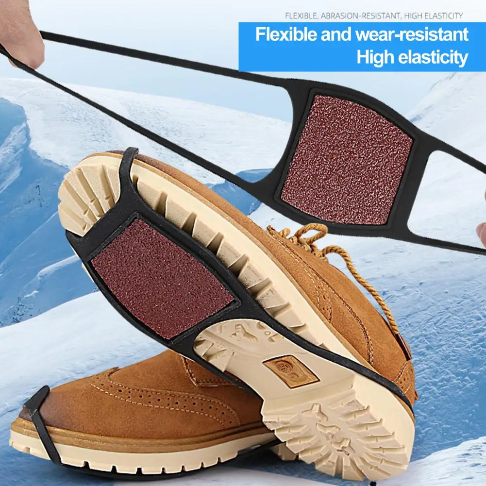 1 Pair Snow Shoes Grip  Coarse Sand Surface Ice Snow Shoes Covers Non Slip Winter Walking Boots Traction Cleats Snow Ice Gripper