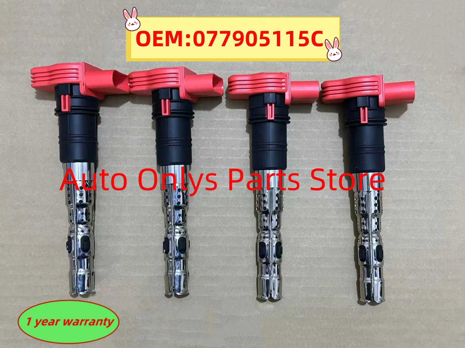 

4PCS New Ignition Coils 077905115C For Volkswagen Touareg VW Audi A8 Quattro A6 Allroad S4 V8 4.2L C1447 UF-418 UF418 077905115E