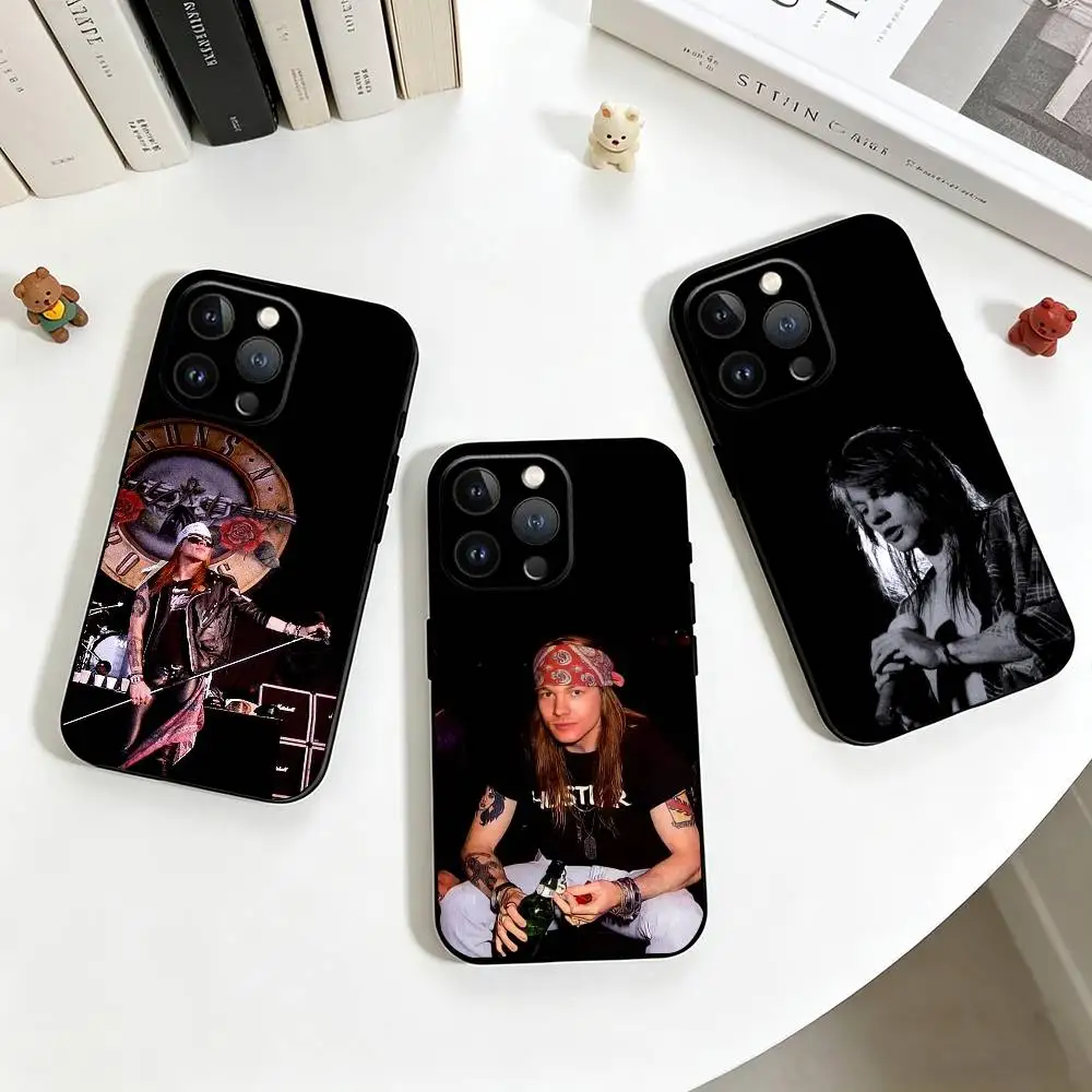 Funda de Silicona Suave para Teléfono con Diseño de Axl Rose, Cantante de Rock Clásico, para iPhone 17, 16, 15, 14, 13, 12, 11, X, XR, Plus, Pro, Max, Plus