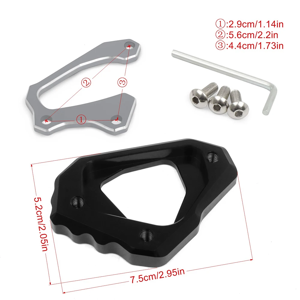Motorcycle MT10 Kickstand Foot Side Stand Enlarge Extension Plate Pad For Yamaha MT-10 MT 10 FZ-10 FZ10 R1 M R1M 2015-2023