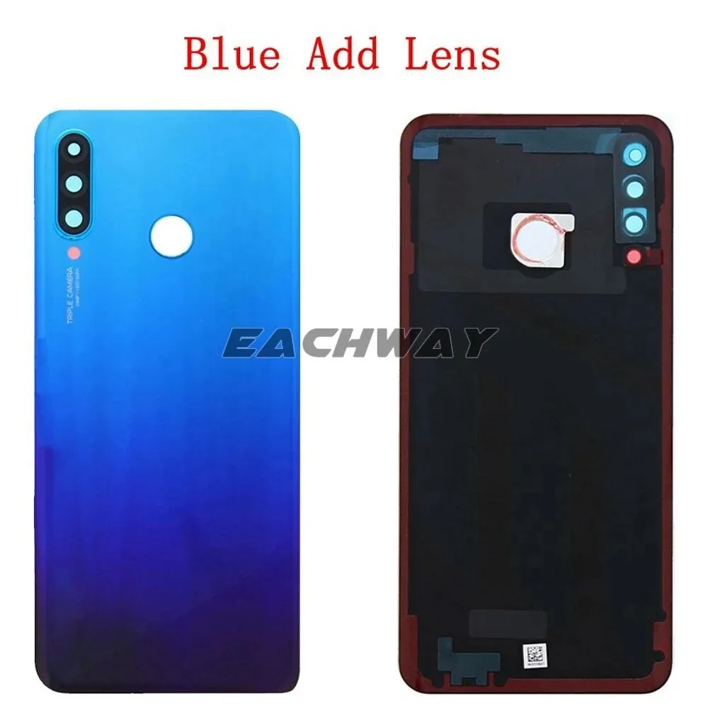 Back Glass For Huawei P30 Lite Battery Cover Rear Door Housing Case With Camera Lens For Huawei Nova 4e Battery Cover