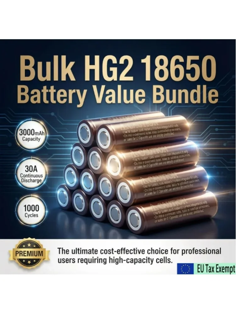 HG2 3000mAh 3,7V 18650 Akku für Schraubendreher, wiederaufladbar, 30A Hochstrom + DIY Li-Ionen-Akku, Lithium-Ionen-Akku