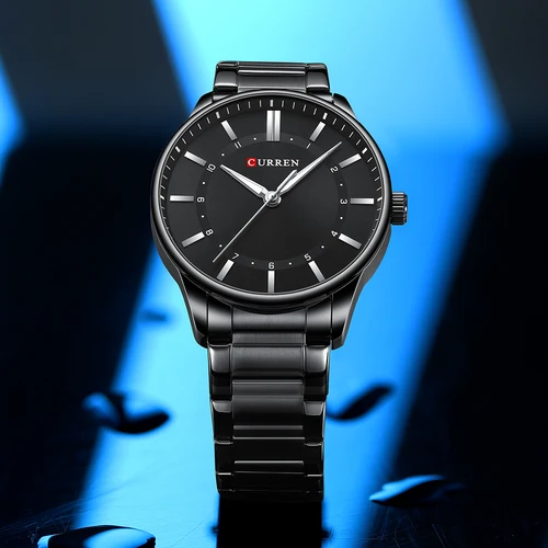 Imagen 2 del producto Relojes CURREN de cuarzo informales para hombre, relojes de pulsera de cuarzo de negocios simples con banda de acero inoxidable de marca de lujo