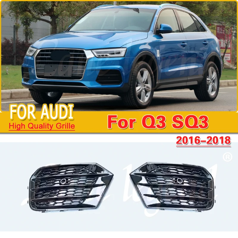 Car Front Bumper Fog Light Grille Honeycomb Fog Lamp Grill Cover For Audi Q3 2016 2017 2018 Car Accessories