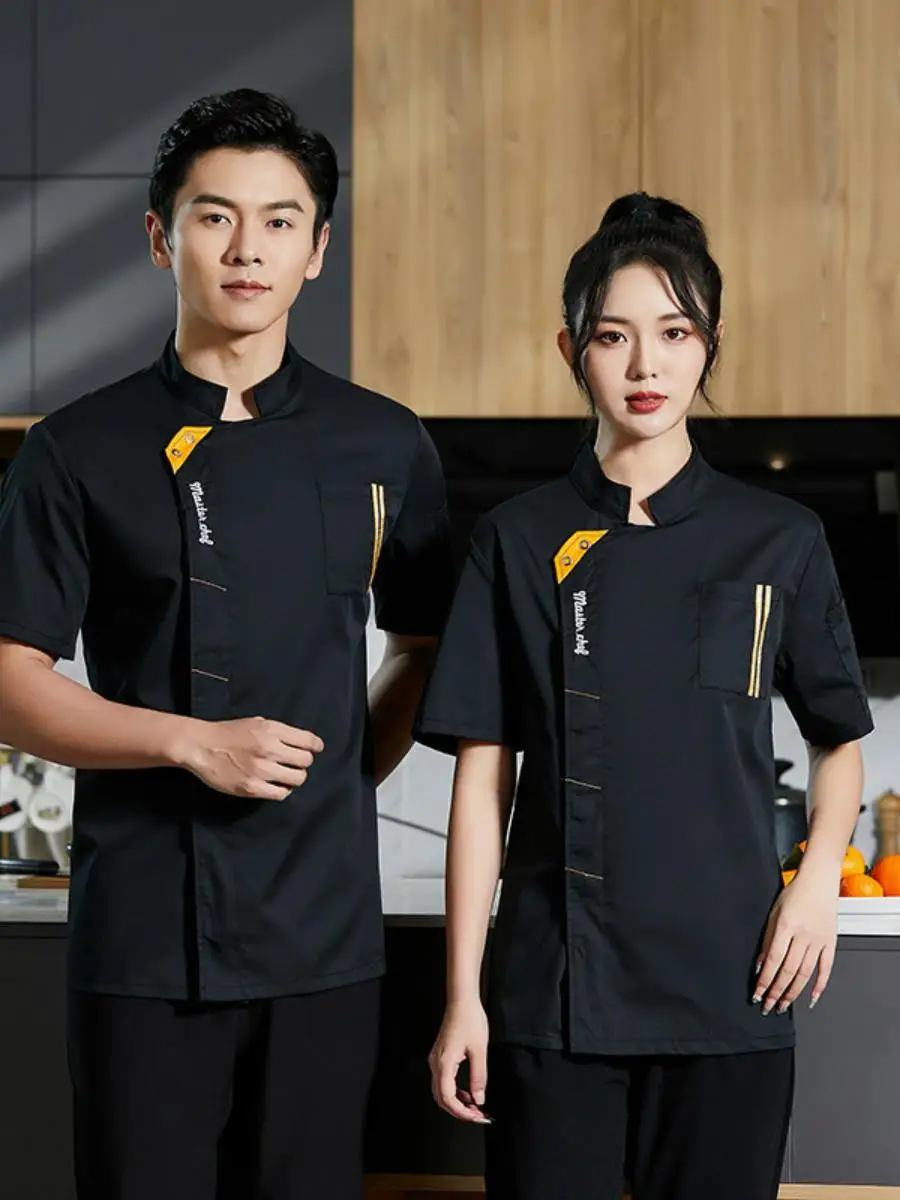 

Легкая дышащая летняя униформа для поваров (мужская и женская) для работы на кухне, выпечки тортов и в ресторанах