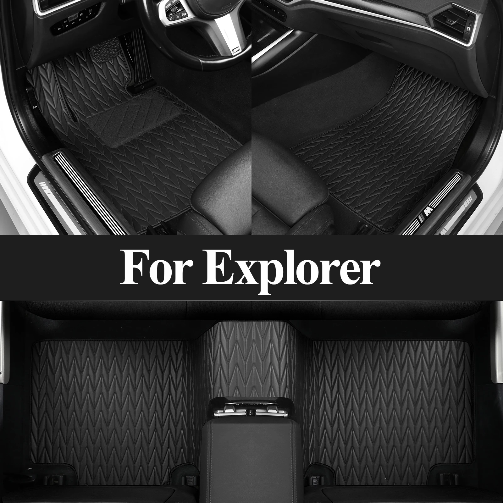 Custom Car Floor Mats for Ford Explorer 2015 2016 2017 2018 2019 Waterproof Non-Slip Car Mats Floor Covers Car Accessories