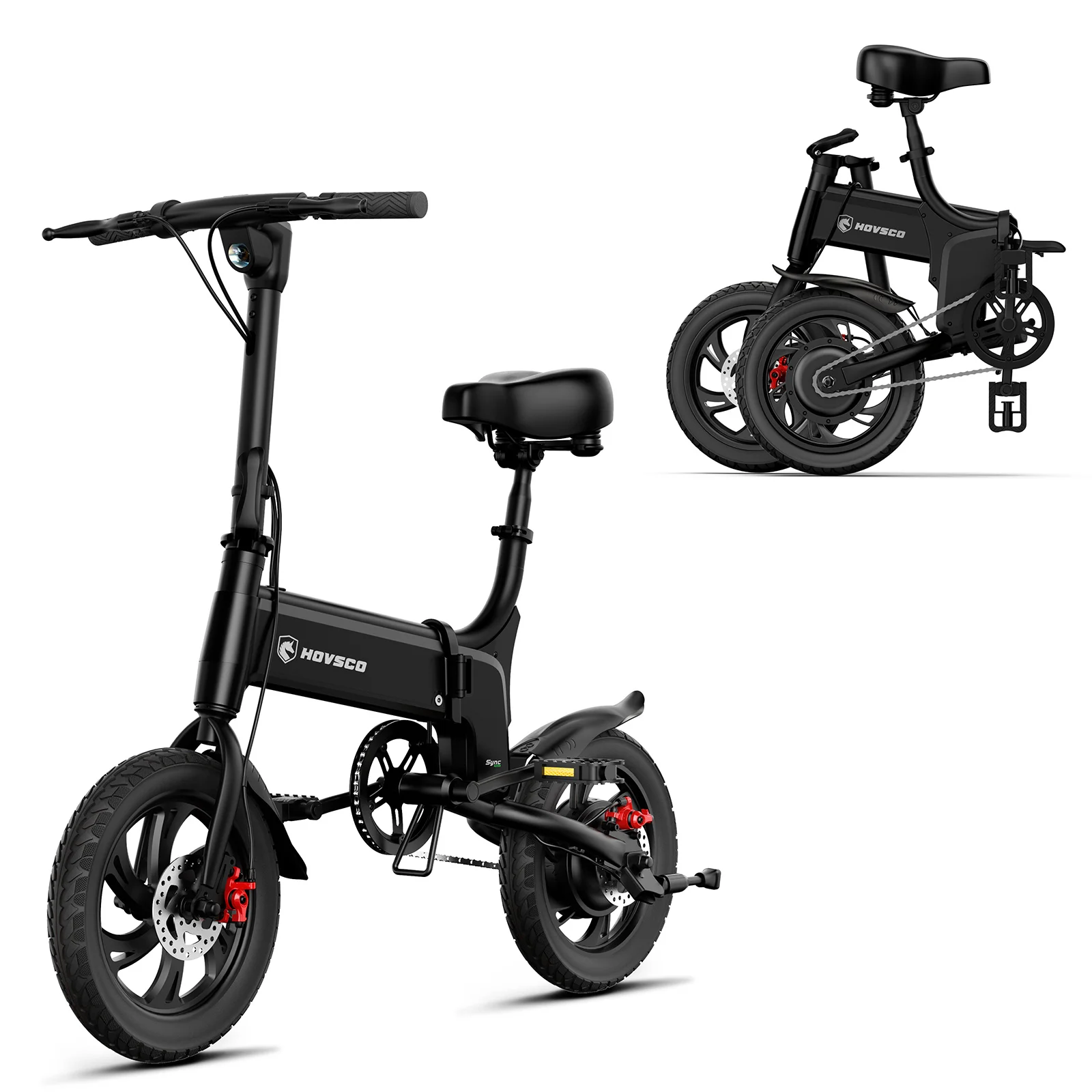 

14" Mini Foldable 7-Speed Electric Bike: Lightweight City Commuter Ebike, Easy Store