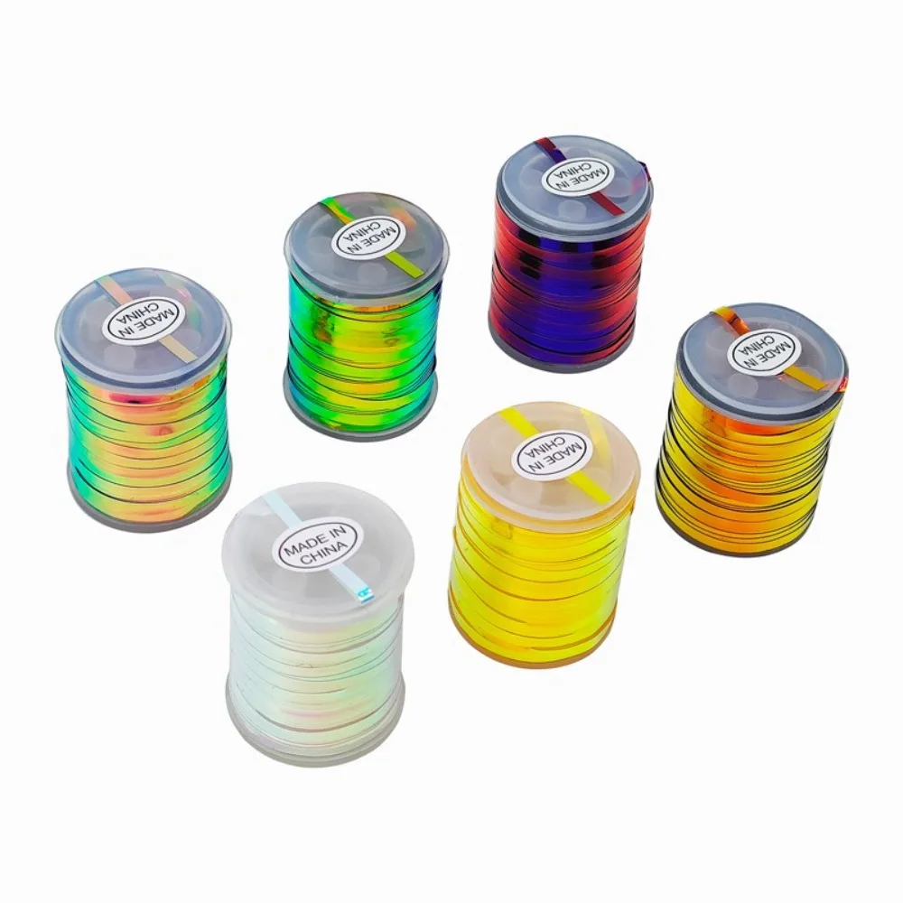 Two Tones Fly Tying Materials fish scales Tinsel Holographic Tinsel Steel Lead Jig Head Hook bright filaments