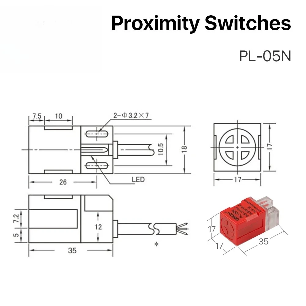 QDHWOEL PL 05N Inductive Proximity Sensor Switch 5mm NPN DC10 30V Normally Open For Laser Cutting Machine
