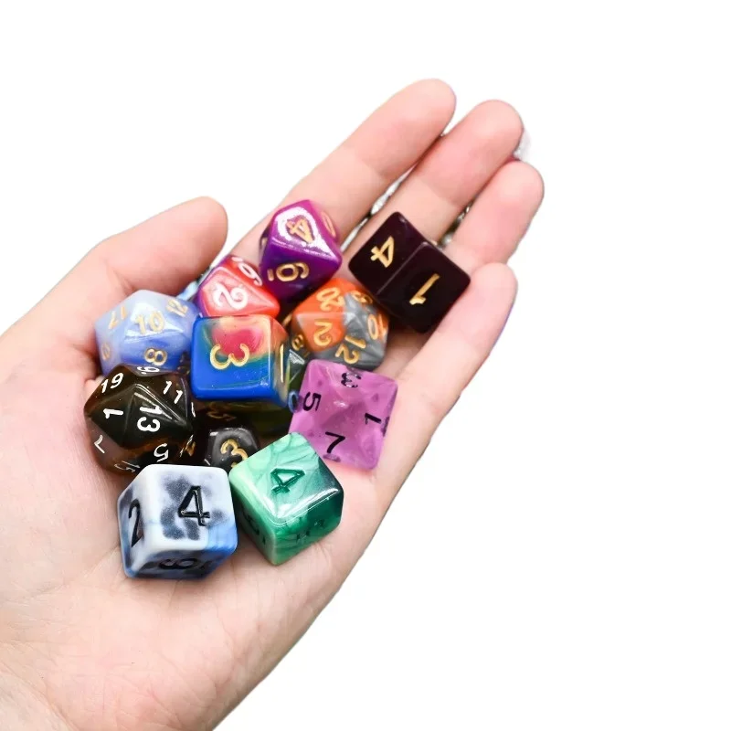 Polyhedron Assorted DND Dice Random Color Mix D4 D6 D8 D10 D12 D20 Acrylic Bulk Dice
