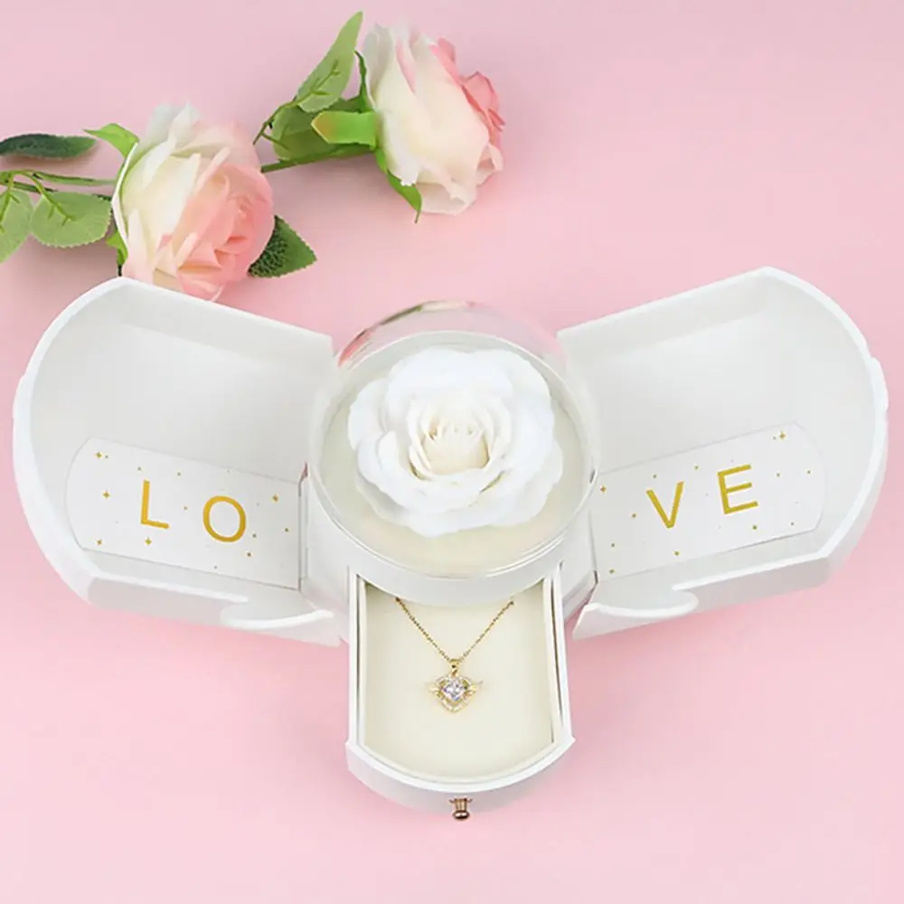 I Love You Forever Flower Eternal Rose Jewelry Box Gift Castle Creative Gifts Box Romantic Jewelry Display Packaging Box Wife