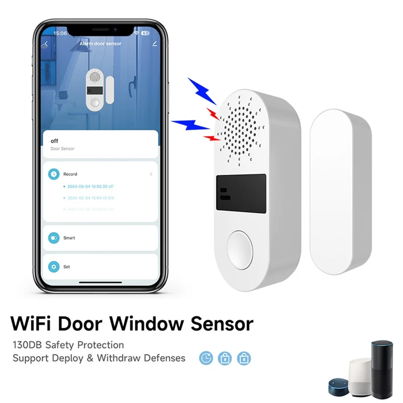 A37T-Wireless Home Door Window Sensor Burglar Security Alarms System Opening Magnetic Door Sensor 130Db Security Alarms