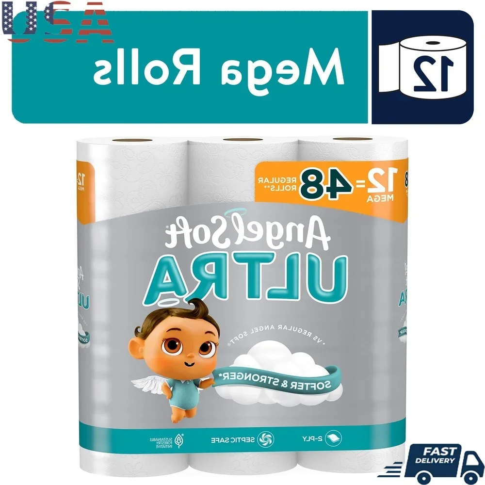

Ultra 2-Ply Toilet Paper 12 Mega Rolls 320 Sheets Soft Strong Septic Safe Perforated Unscented Bathroom Essential Bulk Supply