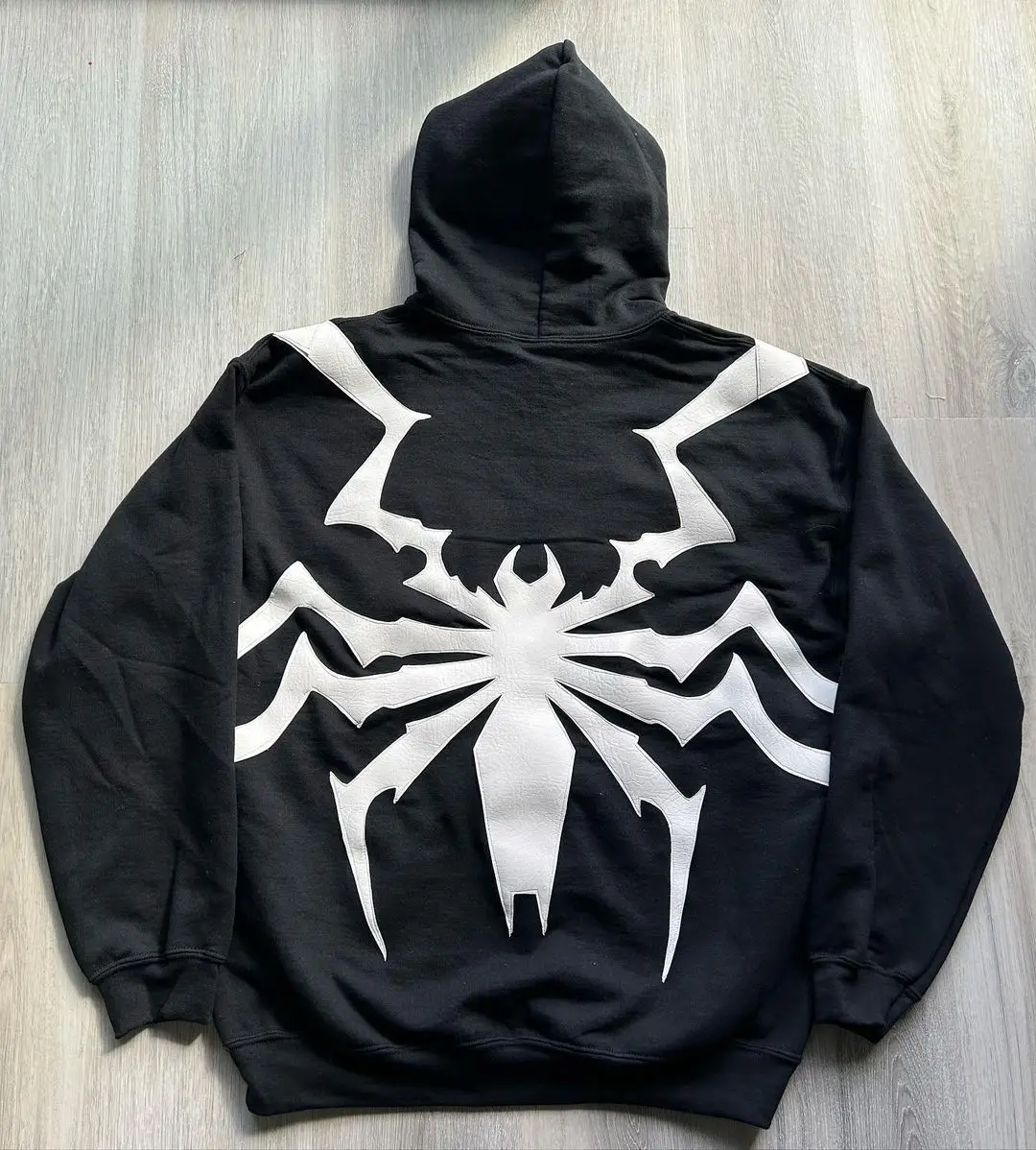 European and American autumn and winter dark street trend spider American print men's and women's hooded pullover hoodie