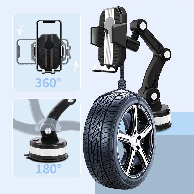 ที่วางโทรศัพท์ในรถยนต์แบบสากล ที่วางโทรศัพท์มือถือแบบดูดกระจกหน้ารถ เหมาะสำหรับ iPhone, Samsung, Xiaomi