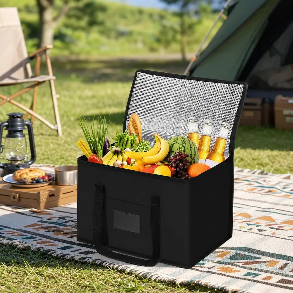 Große Isolierte Thermotasche Tragbare Essenslieferungs-Kühltasche Oxford Picknick-Lunch-Tasche Wasserdichte Alufolie-Aufbewahrungstasche
