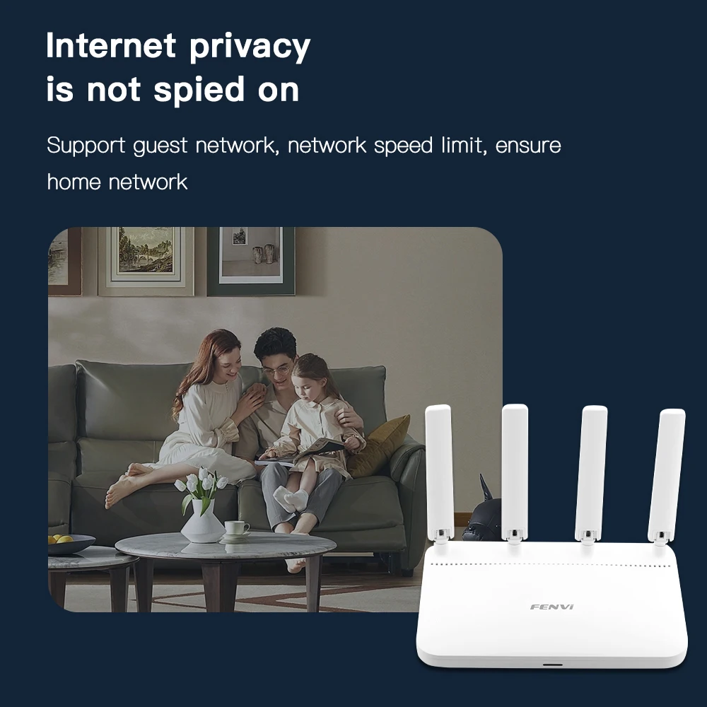 fenvi AX1800 WiFi 6 Router Dual Band 2.4G&5GHz Gigabit Wireless wifi6 Router MU-MIMO 4 Antennas Strong Signal Amplifier