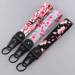 Sakura Cherry Blossom Chaveiro do carro, Correia de suspensão com Metal Key Holder Tags, Chaveiro da motocicleta Acessórios, Presente