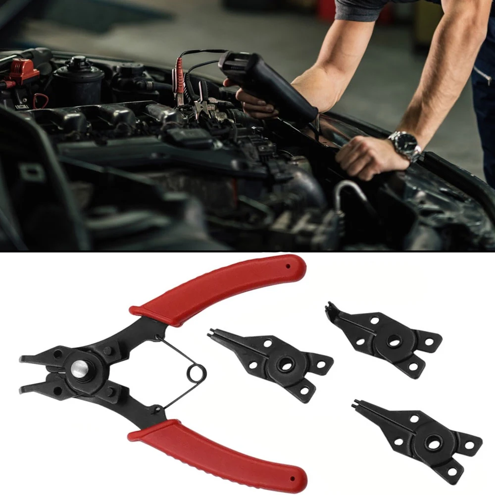 

1 Set Auto Accessories Car 4-In-1 Detachable Circlip Fixed Pliers Set Multi-function Removable Inner Outer Ring Remover Tool