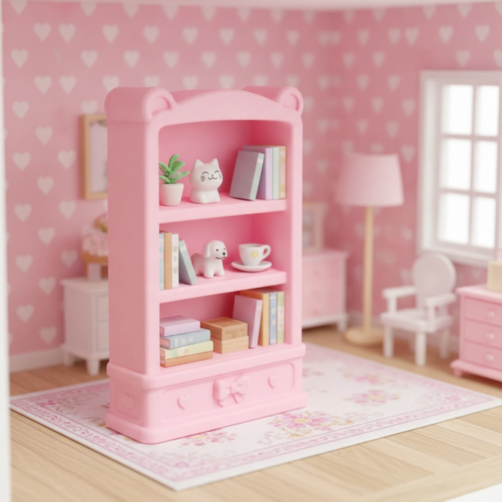 Miniature Bookshelf Compact Dollhouse Bookshelf Dollhouse Bookcase Plastic Accessories Colorful for Fairy Scenes