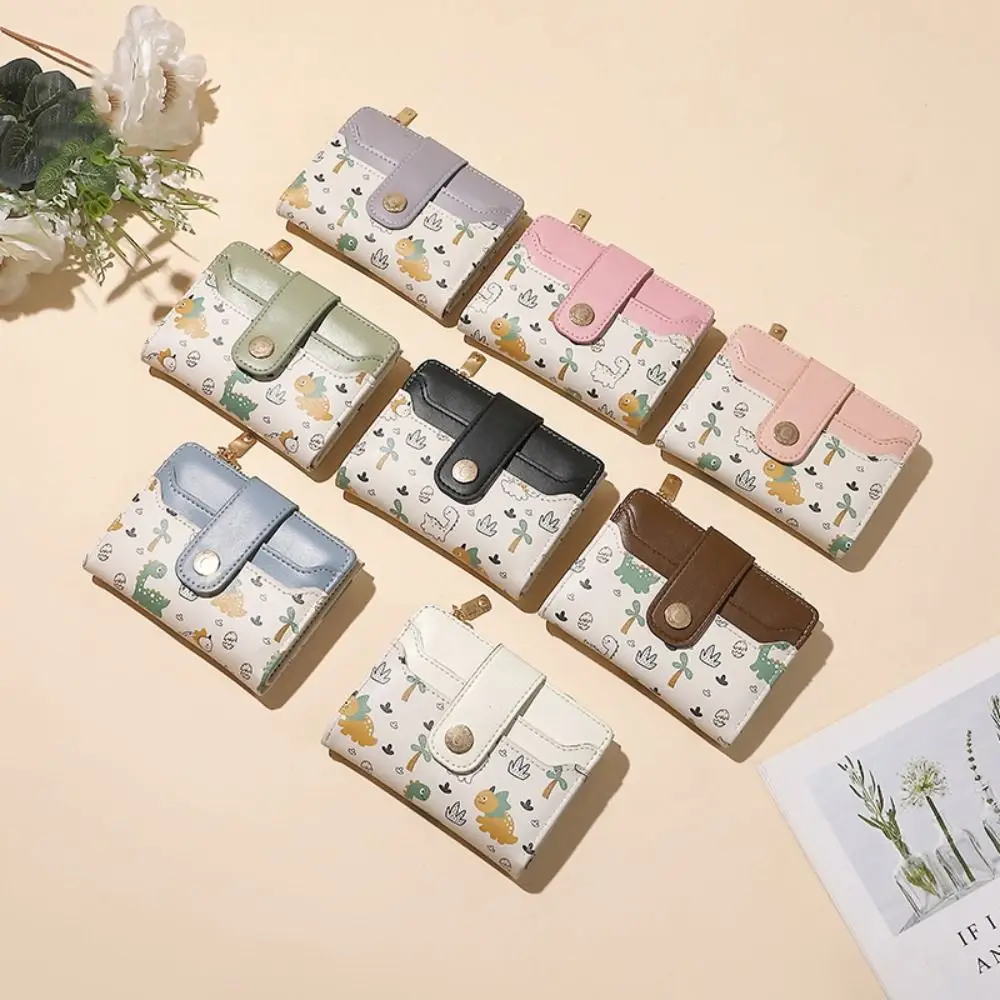 

Fashion PU Leather Women Short Wallet Hasp Design 8 Colors Cartoon Coin Purse Multi-Cards Slim Small Wallet Women Girls