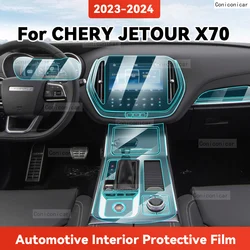 TPU For JETOUR X70 2023 2024 Transparent Protective Film Car Interior Central Control Navigation Panel Accessories Sticker