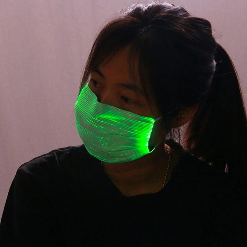 R1WE – masque lumineux à 7 couleurs, masque lumineux USB, masque Rave respirant à LED pour fête, Festival, danse, Rave