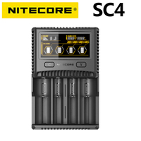 NITECORE SC4 Faster Charging Superb Charger with 4 Slots 6A Total Output Compatible IMR 18650 14450 16340 AA Battery