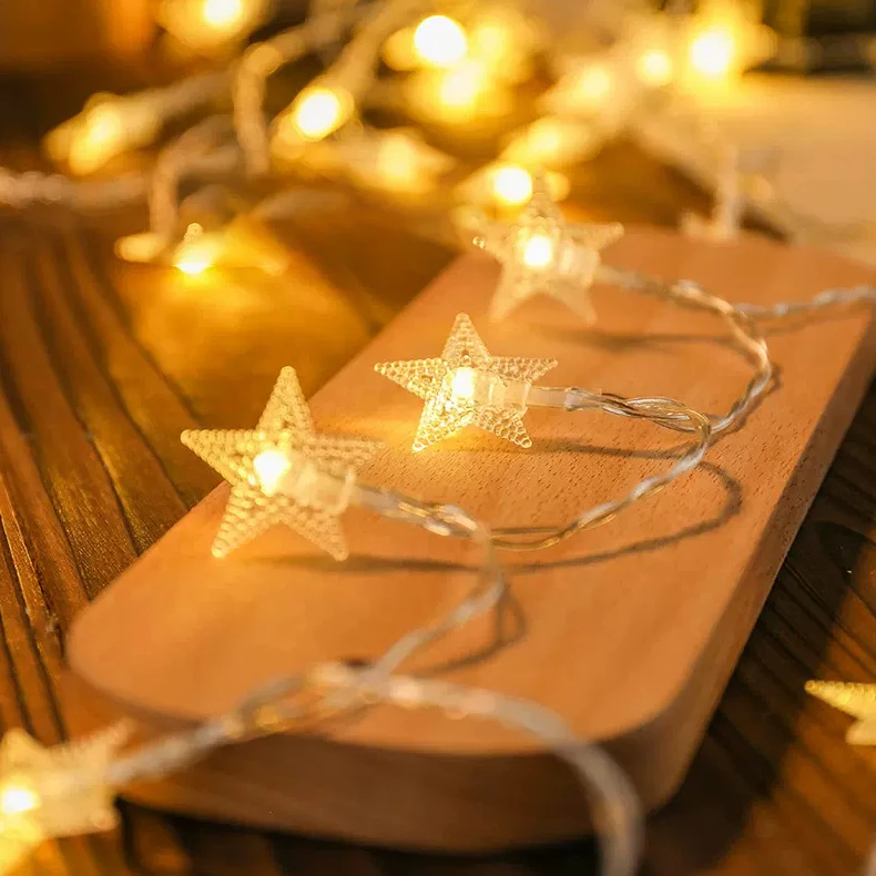 طاقة البطارية ستار Led أضواء جارلاند الجنية سلسلة عيد الميلاد مصابيح خارجية حديقة غرفة نوم غرفة حفل زفاف الديكور