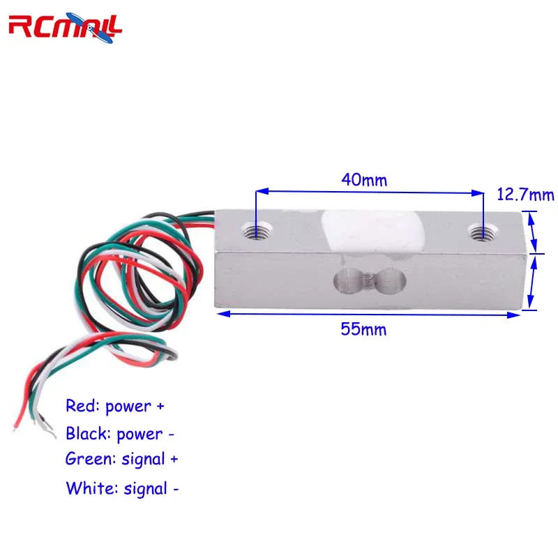 RCmall 마이크로 계량 센서 로드 셀, NJ6 50kg 무게추 센서, 전자 체중계, 2 개