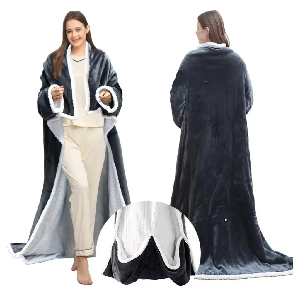 6-8 Heat Levels Electric Wearable Heated Blanket Fast Heating Constant Temperature Flannel Heating Pad With Foot Pockets