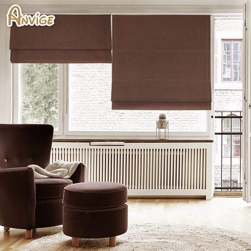 

Anvige Modern Style High Quality Half Blackout Curtains Roman Blinds Roman Shades For Living Room