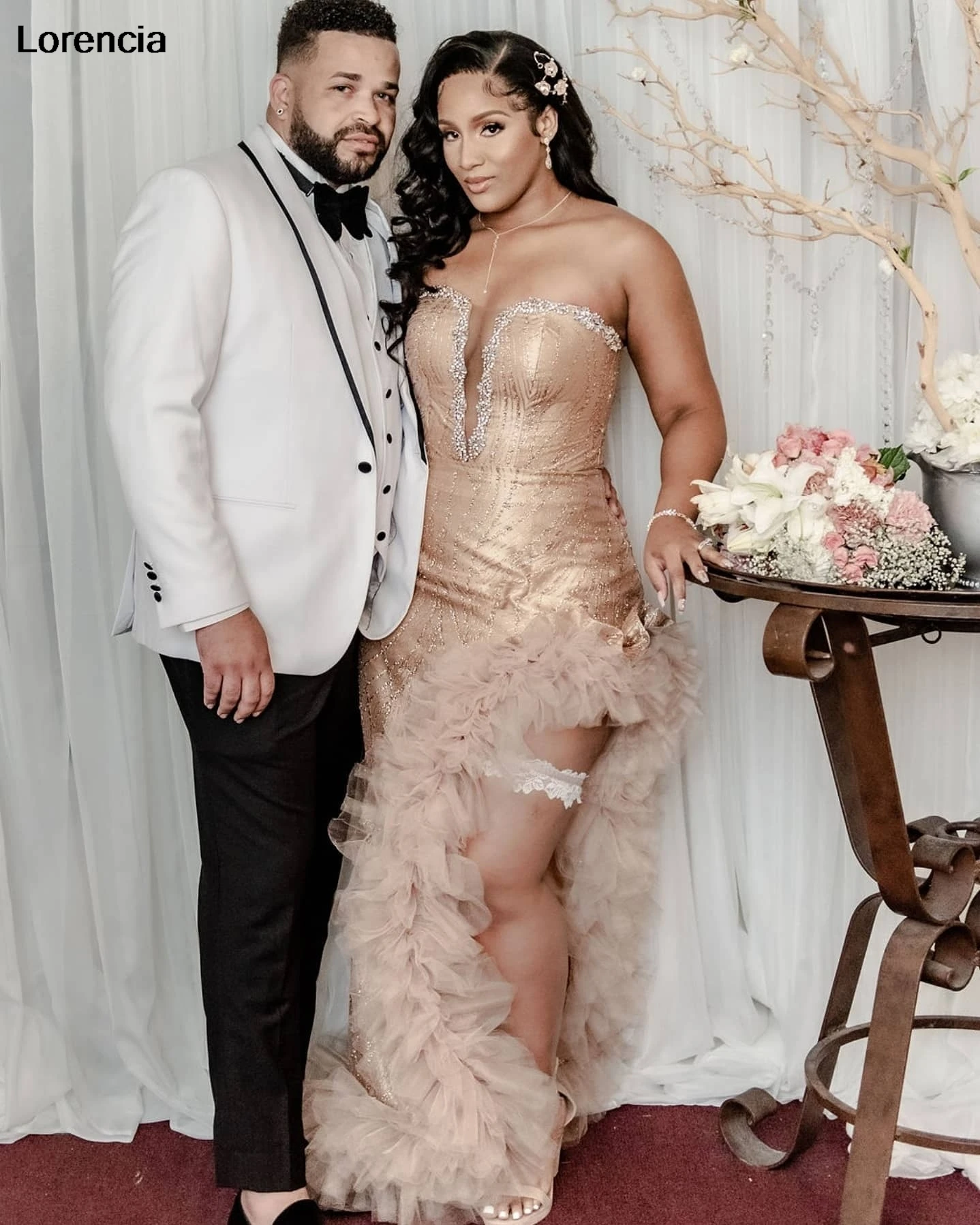 

Винтажное платье цвета шампанского в африканском стиле для женщин, платье русалки для выпускного вечера, милое вечернее платье с высоким разрезом и бисером, Robe De Sorrie YPD312