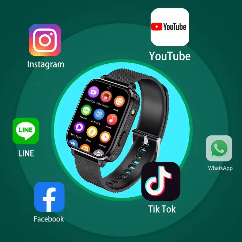 2024 Top Selling Product Online Fashion 2 in 1 Smart Watch Bracelet with 1.7 inch 4G GPS Connected with Mobile Phone