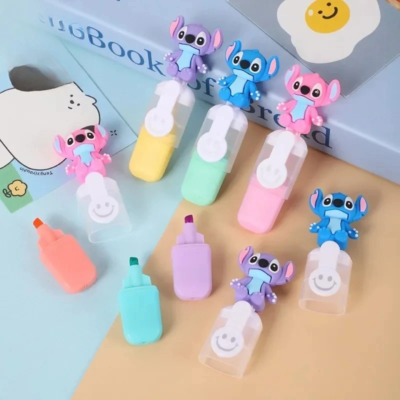 

Cute Stitch Style Disney Mickey Mini Highlighter Pen Set Preschool Students Graffiti Watercolor Fashion Festival Gifts Boy Girl