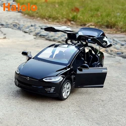 Halolo, modelo de carro de liga metálica, tesla, modelo x model3, carrinhos de brinquedo, brinquedos para crianças, presentes para meninos