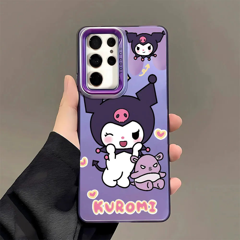 Capa macia à prova de choque para Samsung Galaxy, Melody bonito, Sanrio, Kuromi, S21, FE, S20, Nota 20, S20 FE, S24 Ultra, S23 Ultra, S22 Plus